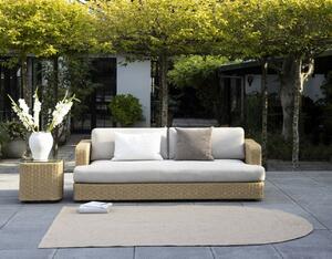 Luan 3 személyes kerti kanapé, alumínium váz, natúr polirattan