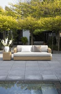 Luan 3 személyes kerti kanapé, alumínium váz, natúr polirattan