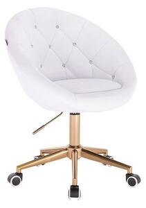 HC8516CK Fehér modern műbőr szék arany lábbal