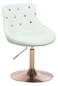 HC931N Fehér modern műbőr szék arany lábbal