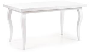 Asztal Houston 301, Fehér, 75x80x140cm, Hosszabbíthatóság, Közepes sűrűségű farostlemez, Váz anyaga, Bükkfa