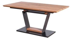 Asztal Houston 1141, Arany tölgy, Fekete, 77x90x160cm, Hosszabbíthatóság, Közepes sűrűségű farostlemez, Közepes sűrűségű farostlemez, Fém