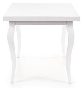Asztal Houston 301, Fehér, 75x80x140cm, Hosszabbíthatóság, Közepes sűrűségű farostlemez, Váz anyaga, Bükkfa