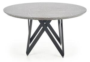 Asztal Houston 936, Fekete, Szürke márvány, 77cm, Közepes sűrűségű farostlemez, Fém