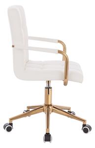 HC1015KP Fehér modern műbőr szék arany lábbal