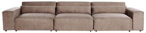 Kombinálható háromszemélyes barna kárpitozott kanapé HELLNAR