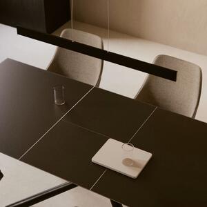Fekete üveg összecsukható étkezőasztal Kave Home Theone 160-210 x 90 cm