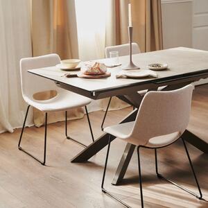 Barna kerámia összecsukható étkezőasztal Kave Home Atminda 160/210 x 90 cm