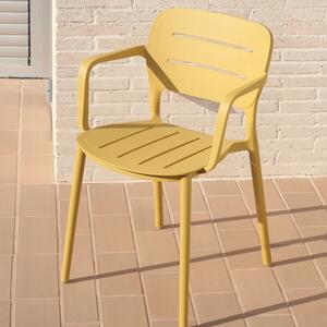 Mustársárga műanyag kerti szék Kave Home Morella