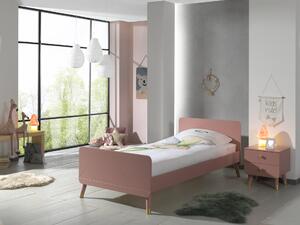 Rózsaszín lakkozott ágy Vipack Billy 90x200 cm