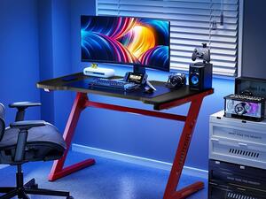 Z alakú gamer íróasztal LED világítással 80 x 60 x 74 cm