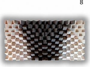 Borovi Fenyő Akusztikus Falpanel 140x70x7cm - 08 - fehér/fekete , 140x70x7cm