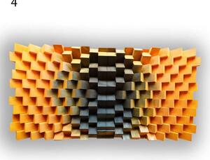 Fali panel 70x140x7cm-design panel - diffúzor 4-szín - 04 - narancssárga/fekete , 140x70x7cm