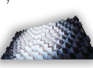 Fali panel 70x140x7cm-design panel - diffúzor 7 szín - 07 - fekete/fehér , 140x70x7cm