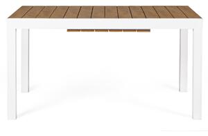 Fehér fém összecsukható kerti asztal Bizzotto Elias 140/200 x 90 cm