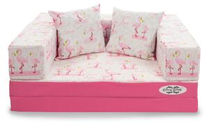 Szivacs kanapéágy - Sunshine gyerek méret - puncs - flamingós