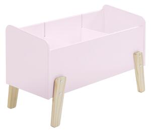 Rózsaszín lakkozott tárolódoboz játékoknak Vipack Kiddy 39 x 80 cm