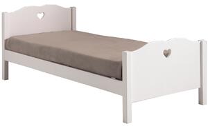Fehérre lakkozott ágy Vipack Amori II. 90 x 200 cm