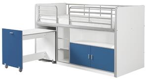 Kék emeletes ágy asztallal és komóddal Vipack Bonny 90 x 200 cm