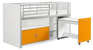 Narancssárga emeletes ágy asztallal és komóddal Vipack Bonny 90 x 200 cm