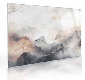 Üveg kép - Hegyi absztrakció márvány textúrával (70x50 cm)