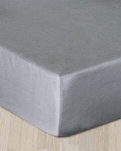 Szürke satin gumis lepedő 90x200 cm