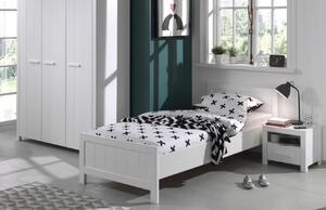 Fehér lakkozott ágy Vipack Erik 90 x 200 cm