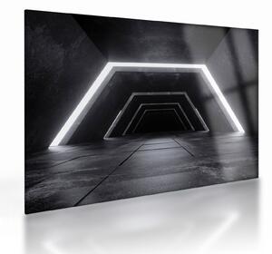 Üveg kép - Futurisztikus alagút (70x50 cm)