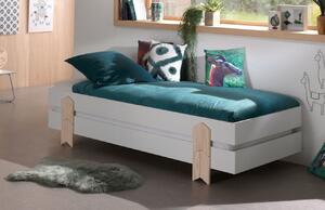 Fehérre lakkozott egymásra rakható ágy Vipack Modulo Arrow 90 x 200 cm