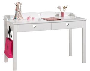 Fehér lakkozott íróasztal Vipack Amori 130 x 60 cm
