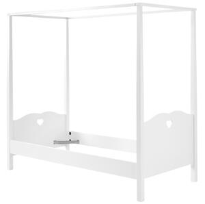 Fehérre lakkozott baldachinos ágy Vipack Amori 90 x 200 cm