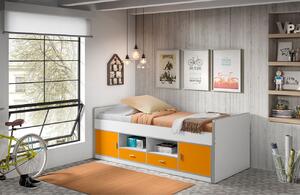 Narancssárga ágy fiókokkal Vipack Bonny 90 x 200 cm