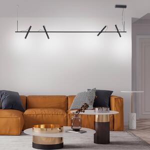 PURE Tutua LED függő lámpa, 4-izzós, fekete, dimmelhető, Fekete, Nappali / Étkező, fém, Modern