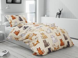 COLORED CATS pamut krémszínű ágyneműhuzat Ágyneműhuzat mérete: 70 x 90 cm | 140 x 220 cm