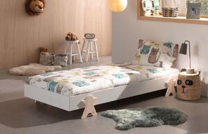 Fehér lakkozott egymásra rakható ágy Vipack Modulo Smiley 90 x 200 cm