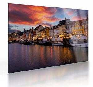 Üveg kép - Nyhavn, Koppenhága (70x50 cm)