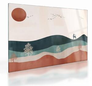 Üveg kép - Illusztrált tájkép (70x50 cm)