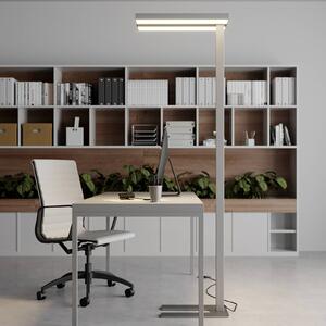Arcchio LED álló lámpa Logan Basic, ezüst, 6000 lm, dimmelhető, dimmelhető, Alu / szürke / cink, Dolgozószoba / Iroda, Alumínium, Modern