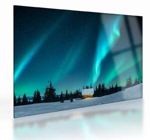 Üveg kép - Aurora Borealis (70x50 cm)