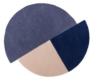 Kék kézi szövésű gyapjú kerek szőnyeg ø 150 cm Mia Segment – Flair Rugs