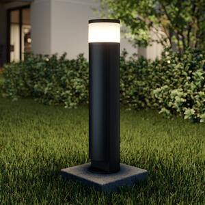 Lucande LED talapzati lámpa Corban, szürke, ajtó, foglalatok, IP44