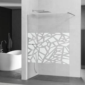Mexen Kioto walk-in zuhanyfal - átlátszó - dekorbetéttel üveg / króm profil - 90 cm (800-090-101-01-85)