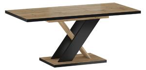 Asztal Boston 468, Fekete, Artisan tölgy, 76x85x138cm, Hosszabbíthatóság, Laminált forgácslap