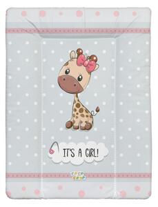 Babastar puha pelenkázó lap 50*70 cm - It&#039;s a girl ! zsiráf szürke