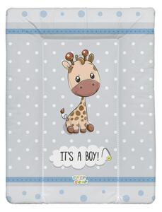 Babastar puha pelenkázó lap 50*70 cm - It&#039;s a boy ! zsiráf szürke