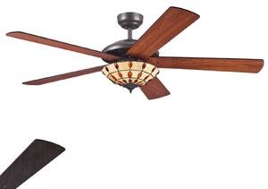 Westinghouse Comet T – ventilátor Tiffany-világítással, Sötét fa, Nappali / Étkező, Fa, Modern