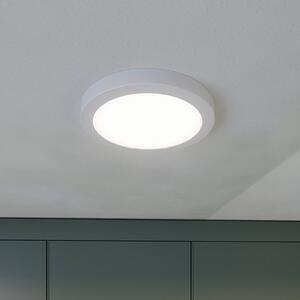 PRIOS Prios LED mennyezeti lámpa Aureka, mozgásérzékelő, Ø 23 cm, fehér, Fehér / opál, Nappali / Étkező, Alumínium, Modern