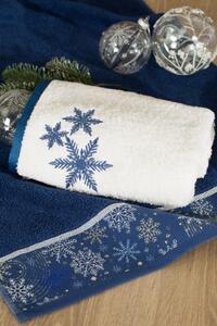 Pamut törölköző karácsonyi hímzéssel kék Szélesség: 70 cm | Hossz: 140 cm