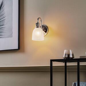 Elstead Cora LED fürdőszoba fali lámpa, 1 izzó, IP44, üveg, Króm / ezüst, Fürdőszoba, fém, Modern