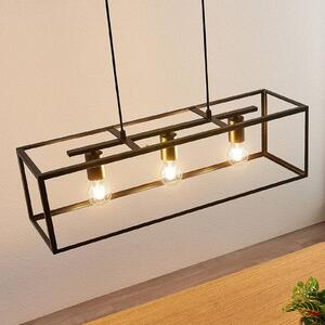 Lindby függőlámpa Emily, 72 cm, fekete, 3-lámpás, fém, dimmelhető, Fekete, Konyha, fém, Modern